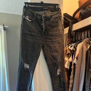 Judy Blue High Rise Distressed Dark Gray Jeans